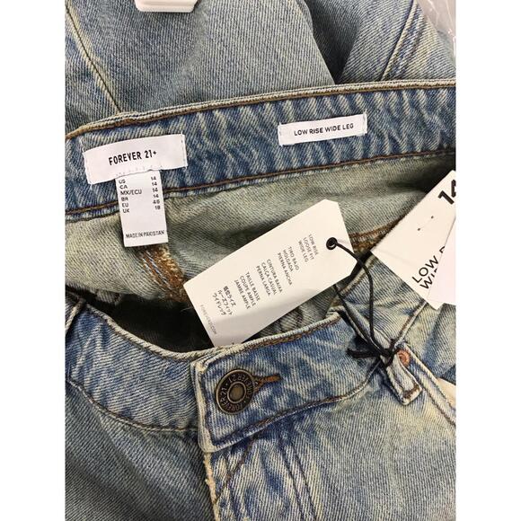 Forever 21 womens low rise wide leg jeans size 14 new from JCPenney - Picture 4 of 4